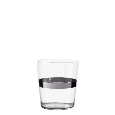 Poháry Tumbler s pruhem v platinové barvě 440 ml set 6 ks – 21st Century Glas Lunasol META Glass - 322176
