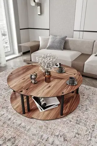 Sada konferenčních stolků Yin Yang 3 70 - Walnut