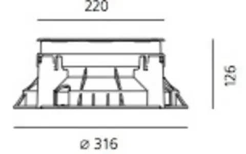 Artemide venkovní LED svítidlo Ego 220 Square 14 W 3000K zapuštěné