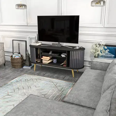 TV stolek Stor - Black, Anthracite