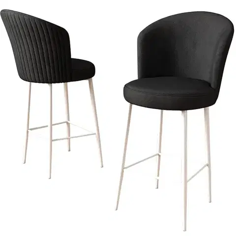 Bar Stool Set (6 Pieces) Fora - Black, White