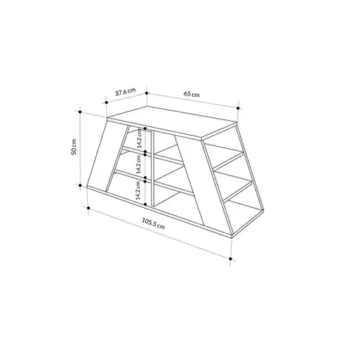 Botník Pyramid Shoe Bench - Oak, White