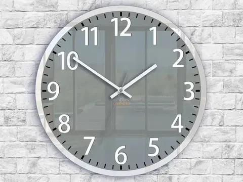 ModernClock Nástěnné hodiny Louis 30 cm šedé