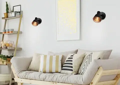 Nástěnná lampa s černým měděným stínidlem, E14 40W Neria
