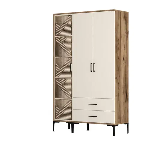 Šatní skříň Kumsal PT - Walnut, Cream