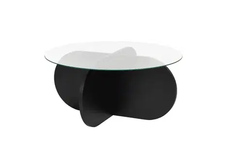 Konferenční stolek Aeris - Wood Black, Transparent