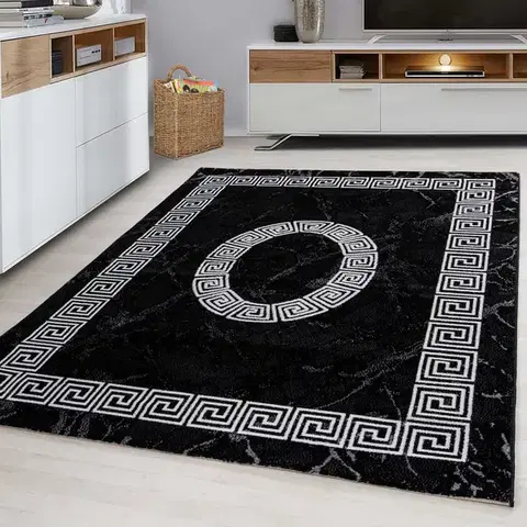 Ayyildiz, Kusový koberec Plus 8009 black, 80x300, černá, chodba / předsíň