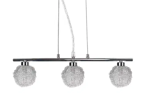 Závěsná lampa chromovaná skleněná koule v opletení 3x40W Wind