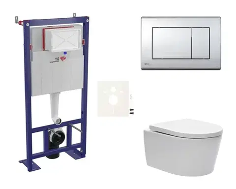 Cenově zvýhodněný závěsný WC set SAT do lehkých stěn / předstěnová montáž + WC SAT Brevis SIKOSSBR21 SIKOSSBR21