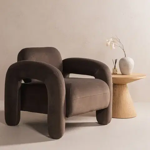 Hector Designové křeslo Vico samet hnědé