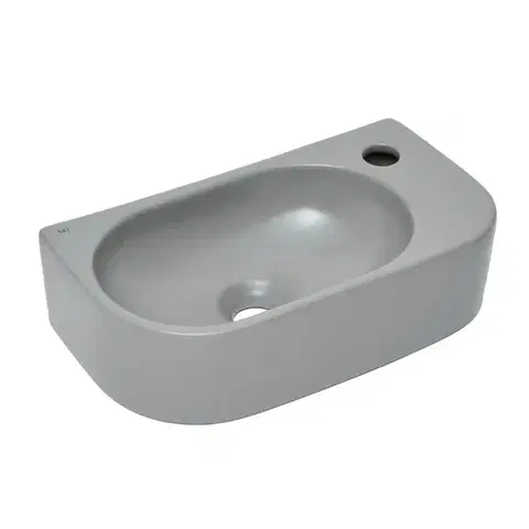 Umývátko SAT Infinitio 40x21,5 cm šedá mat bez přepadu SATINF4021LGRM SATINF4021LGRM