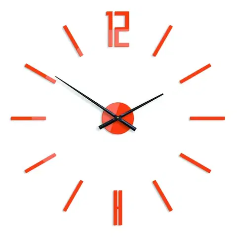 ModernClock 3D nalepovací hodiny Carlo oranžové