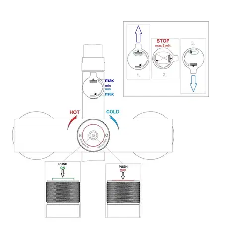 Rubineta Sprchový set SET VENETO+EASY PUSH-15, chrom OLBA625141
