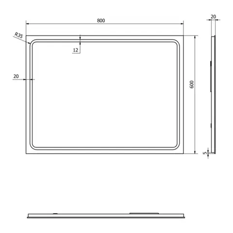 SAPHO GEMINI zrcadlo s LED osvětlením 60x80cm GM060