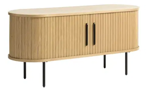 Estila TV stolek Bornholm, světlý dub, lamelový, 120 cm