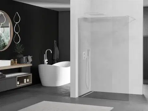 MEXEN/S Kioto Sprchová zástěna WALK-IN 65 x 200, transparent 8 mm, bílá 800-065-101-20-00