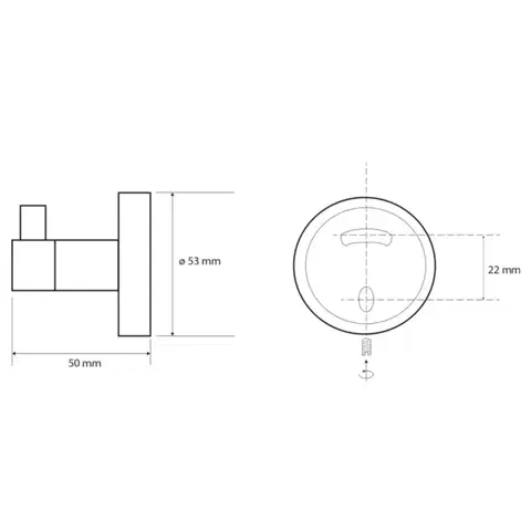SAPHO X-ROUND COPPER háček, měď mat XR205PG