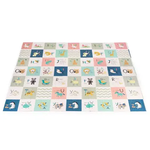 ECOTOYS Dětská pěnová podložka LITTLE ANIMALS 200x180 cm vícebarevná