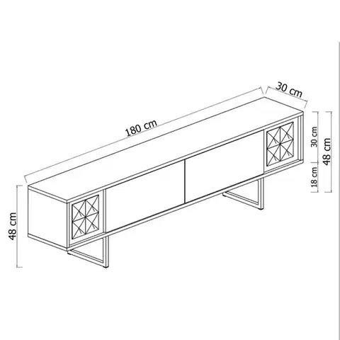 TV stolek Chrome Line - White, Black