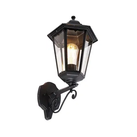 Klasická venkovní nástěnná lampa černá IP44 - Havana Up