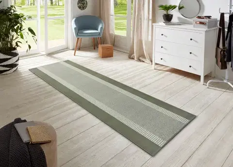 Hanse Home, Běhoun Basic 105487 Green, 80x250, zelená, chodba / předsíň