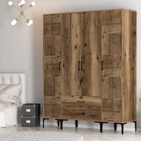Šatní skříň Kumsal PTP - Walnut