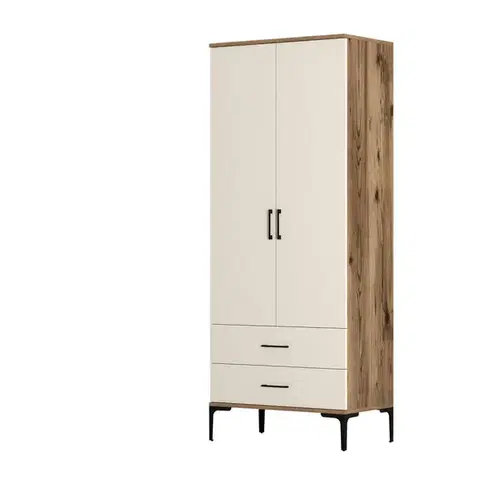 Šatní skříň Kumsal T - Walnut, Cream