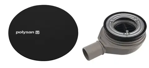 POLYSAN MIRAI vaničkový sifon, průměr 90, DN40, krytka černá mat 72730B