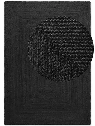 Hanse Home, Kusový koberec Juno 106324 Black, 120x180, černá, chodba / předsíň