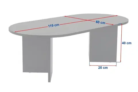 Konferenční stolek Sable - White