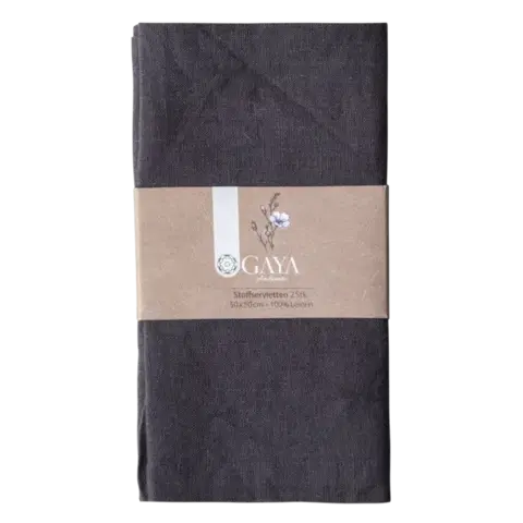 Antracitové lněné ubrusy 50 x 50 cm 2 ks — Gaya Ambiente - 596435