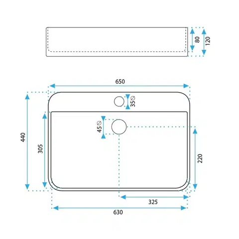 REA Umyvadlo na desku Verona REA-U3325