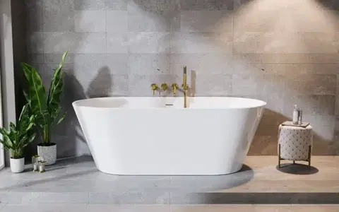 BESCO Volně stojící vana DEEVA bílá Barva Bílá, Barva sifonu Chrom, Rozměr vany 180 × 80  VANDEEVA180C