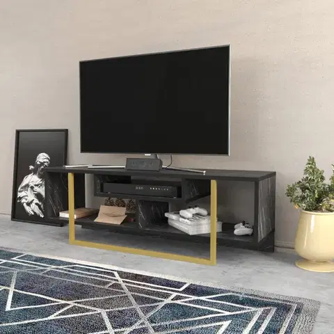TV stolek Asal 120 - Black, Gold