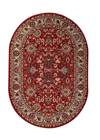 Sintelon, Kusový koberec Teheran Practica 59/CVC ovál, 160x230, červená, chodba / předsíň