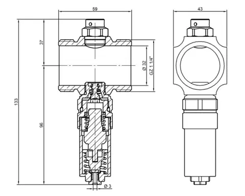INVENA VENTIL PROTI ZAMRZNUTÍ 5/4" PRO ČERPADLA TYPU MONOBLOCÂ PROV ZZ-30-032-Z