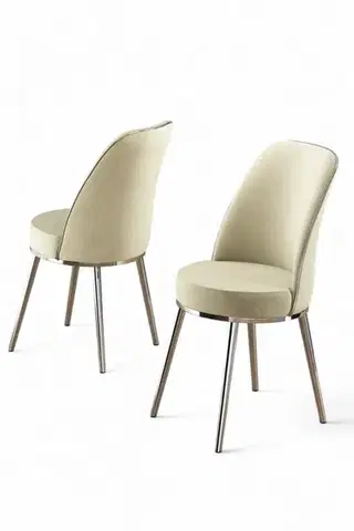 Sada židlí (2 kusy) Pefa - Cream, Chrome