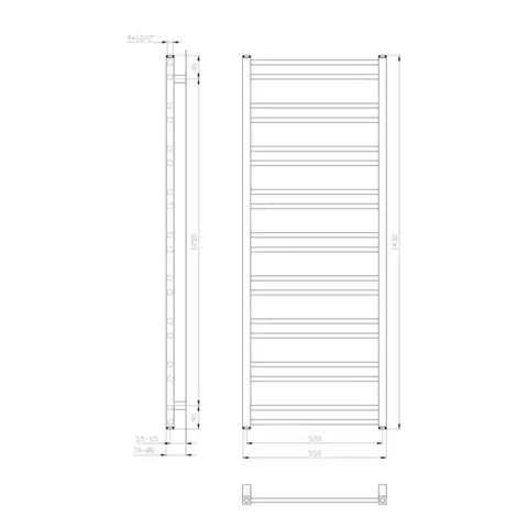 SAPHO METRO DOS otopné těleso 550x1430 bílá mat IR430T