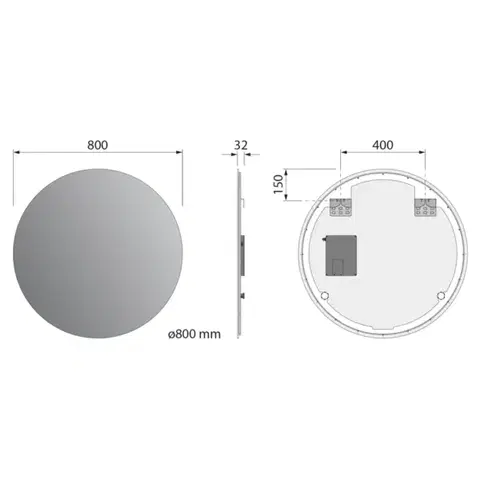 SAPHO VELUR kulaté zrcadlo s LED podsvícením ø 80cm VR080