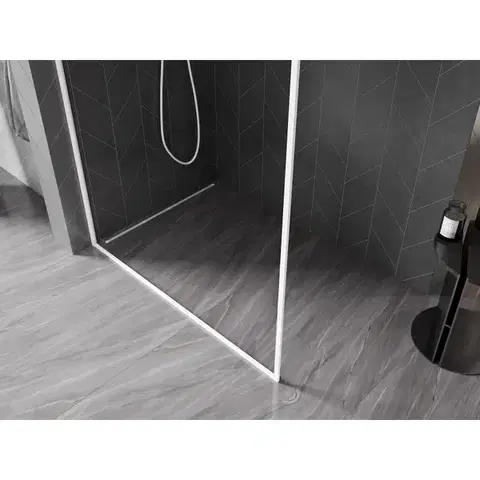 MEXEN/S Kioto-F L Sprchová zástěna WALK-IN s rámem 65 x 202, transparent 8 mm, bílá 800-065-174-20-00