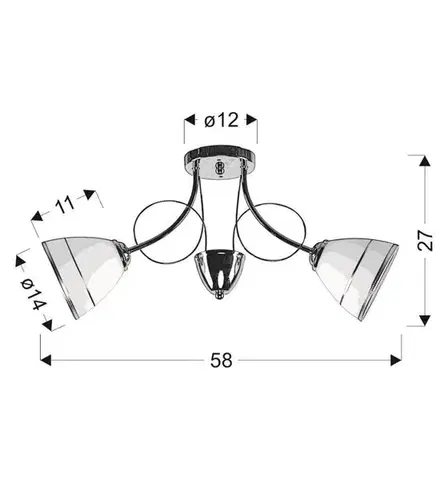 Stropní lampa Elotte 2X40W E27 bílá