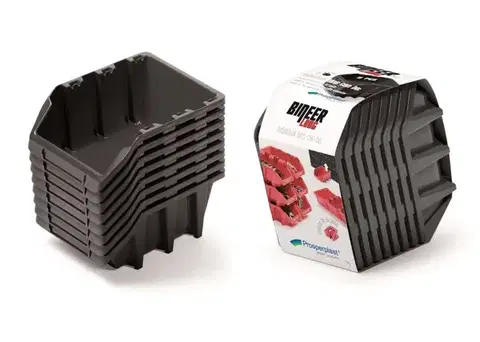 Prosperplast Sada úložných boxů 8 ks BENER 16 x 9,8 x 16 cm černá