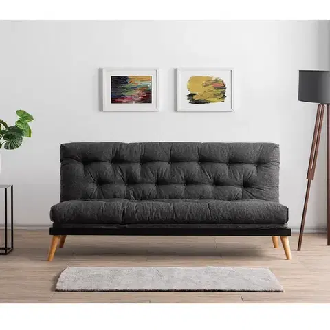 Trojmístná rozkládací pohovka Saki - Dark Grey