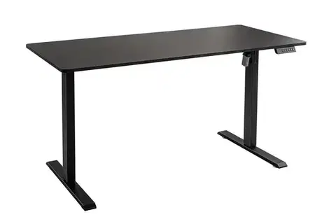 Estila Moderní černý psací stůl Vancouver s výškově nastavitelnými kovovými nohami a melaminovou deskou 140 cm