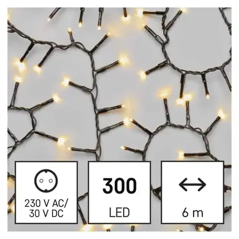 EMOS LED vánoční řetěz – ježek, 6 m, venkovní i vnitřní, teplá bílá, časovač D4BW04