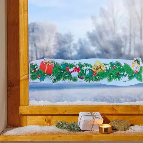 Obrázek na okno   Vánoční girlanda