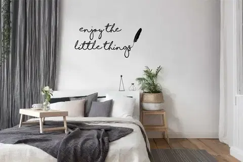 Nálepka na zeď nápis ENJOY THE LITTLE THINGS 50 x 100 cm