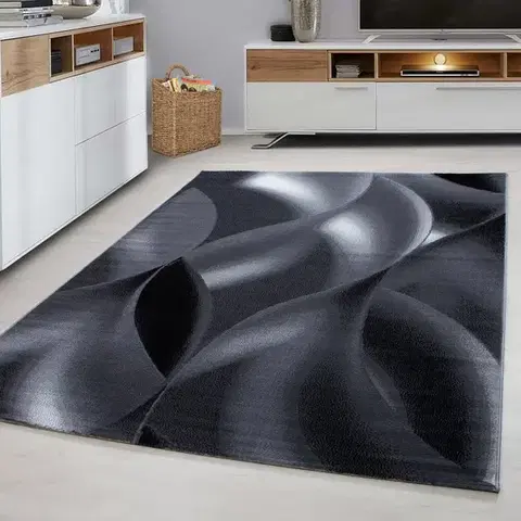 Ayyildiz, Kusový koberec Plus 8008 black, 80x300, šedá, chodba / předsíň