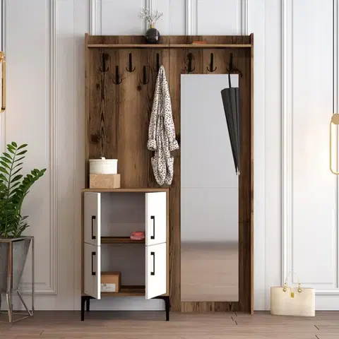 Předsíňová stěna Berlin BC - Walnut, White