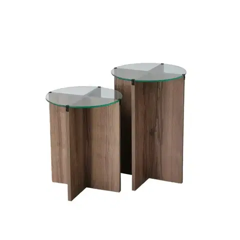 Sada odkládacích stolků (2 kusy) Lily - Walnut